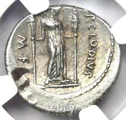 Roman P. Clodius M. F. Turrinus AR Denarius Coin 42 BC Certified NGC AU