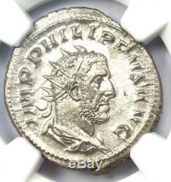 Roman Philip I AR Double Denarius Coin (244-249 AD) Certified NGC AU