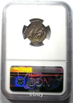 Roman Pompey Junior AR Denarius Silver Coin 45 BC Rainbow Tone NGC VF
