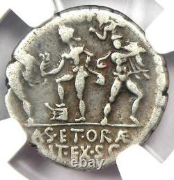 Roman Pompey Magnus AR Denarius Silver Coin 42-40 BC Certified NGC Choice Fine