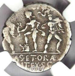 Roman Pompey Magnus AR Denarius Silver Coin 42-40 BC Certified NGC Choice Fine
