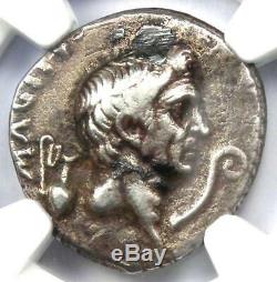 Roman Pompey Magnus AR Denarius Silver Coin 42 BC Certified NGC VF (Plugged)