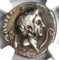 Roman Pompey Magnus AR Denarius Silver Coin 42 BC Certified NGC VF (Plugged)
