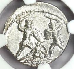 Roman Q. Minucius Thermus Mf. AR Denarius Mars Coin 103 BC Certified NGC AU
