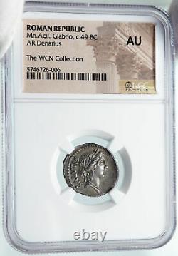 Roman Repbulic 49BC FIRST ROME DOCTOR Ancient Silver Coin SALUS NGC i86047