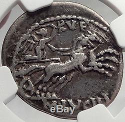 Roman Republic 101BC Rome Authentic Ancient Coin ROMA Victory CHARIOT NGC i61944