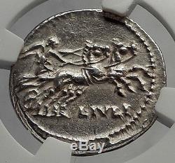 Roman Republic 101BC Rome Authentic Ancient Silver Coin Roman Chariot NGC i62353