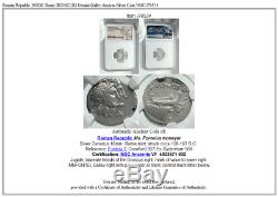 Roman Republic 108BC Rome DIOSCURI Gemini Galley Ancient Silver Coin NGC i78534