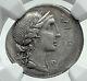Roman Republic 114bc Rome Ancient Silver Coin W Roma & Horse Statue Ngc I78536