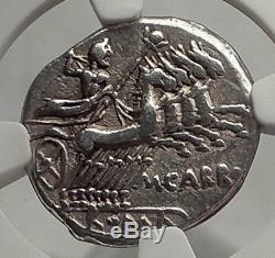 Roman Republic 122BC Rome Ancient Silver Coin JUPITER Horse Chariot NGC i62457