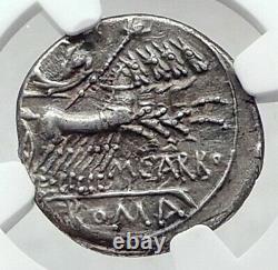 Roman Republic 122BC Rome Ancient Silver Coin JUPITER Horse Chariot NGC i80631