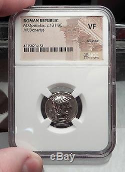 Roman Republic 131BC Rome Apollo Chariot Genuine Ancient Silver Coin NGC i59855