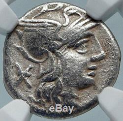 Roman Republic 132BC Authentic Ancient Silver Coin VICTORY CHARIOT NGC i85411