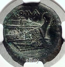 Roman Republic 217BC Rare TIME of WAR v HANNIBAL Ancient Coin MERCURY NGC i68937