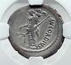 Roman Republic 46bc Silver Julius Caesar Family Ancient Coin Gemini Ngc I81273