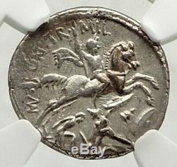 Roman Republic 55BC Mars Horse Warrior Defeats Gaul Enemy Silver Coin NGC i76851