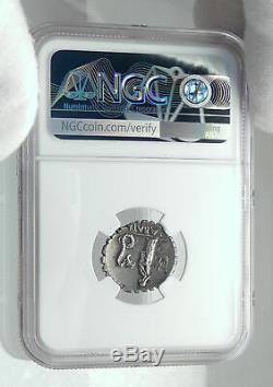 Roman Republic 64BC JUNO Lanuvium Festival GIRL v SERPENT Silver Coin NGC i78533