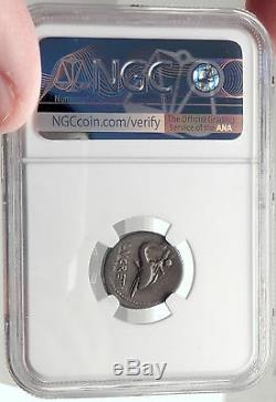 Roman Republic 76BC Ancient Silver Coin of Rome NEPTUNE CUPID DOLPHIN NGC i69125