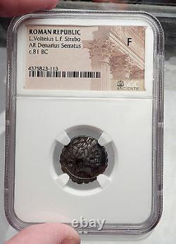Roman Republic 81BC ZEUS as BULL Abducts EUROPA Ancient Silver Coin NGC i59915