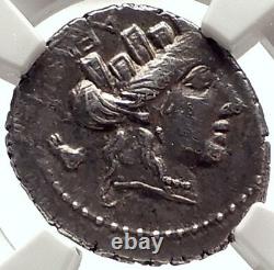 Roman Republic 84BC Rome Authentic Ancient Silver Coin CYBELE & CHAIR NGC i69794