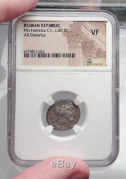 Roman Republic 85BC Vejovis Genius Goat Amaltheia Ancient Silver Coin NGC i59952