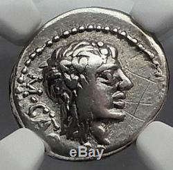 Roman Republic 89BC Rome CATO Quinarius Authentic Ancient Silver Coin NGC i59936