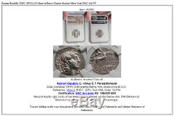 Roman Republic 90BC APOLLO Minerva Horse Chariot Ancient Silver Coin NGC i62354