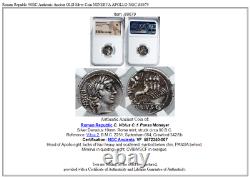 Roman Republic 90BC Authentic Ancient OLD Silver Coin MINERVA APOLLO NGC i88679