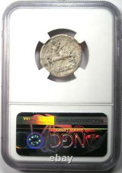 Roman Republic AR Quadrigatus Dioscuri Janiform Silver Coin 225 BC NGC Choice VF