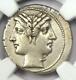 Roman Republic Anonymous Ar Quadrigatus Dioscuri Janiform Coin 225 Bc. Ngc Xf