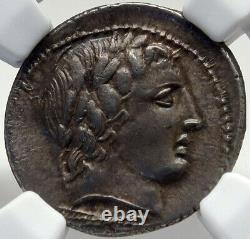 Roman Republic Authentic Ancient 86BC Silver Coin APOLLO CHARIOT NGC i82695