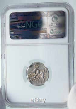 Roman Republic Authentic Ancient Silver 103BC Rome Coin BATTLE SCENE NGC i86032