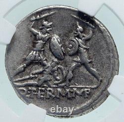 Roman Republic Authentic Ancient Silver 103BC Rome Coin BATTLE SCENE NGC i86625