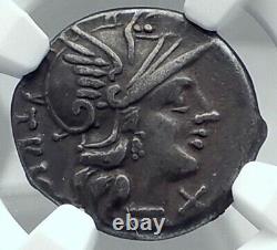Roman Republic Authentic Ancient Silver Roman Coin DIOSCURI GEMINI NGC i77877