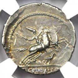 Roman Republic C. Censorinus AR Denarius Coin 88 BC Certified NGC XF (EF)