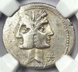 Roman Republic C. Fonteius AR Denarius Silver Coin 113 BC Certified NGC XF