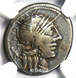 Roman Republic C. Porcius Cato AR Denarius Coin 123 BC Certified NGC Choice Fine