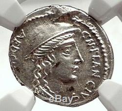 Roman Republic Genuine Ancient Silver Greek Coin DIANA CRETE GOAT NGC MS i75088