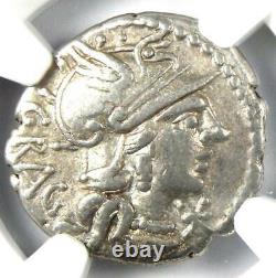 Roman Republic L. Ant. Gragulus AR Denarius Coin 136 BC. Certified NGC Choice VF