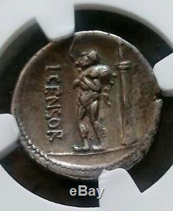 Roman Republic L. Censorinus Denarius NGC Choice XF 5/4 Ancient Silver Coin