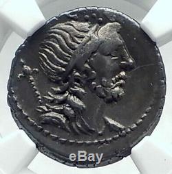 Roman Republic POMPEY the GREAT TROOPS in SPAIN Ancient Silver Coin NGC i78637