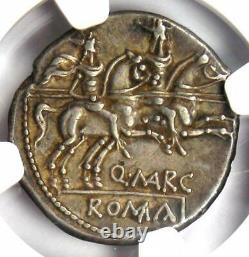 Roman Republic Q. Marcius Libo AR Denarius Coin 148 BC Certified NGC XF (EF)