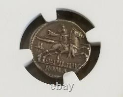 Roman Republic Q. Philippus Denarius NGC XF Ancient Silver Coin