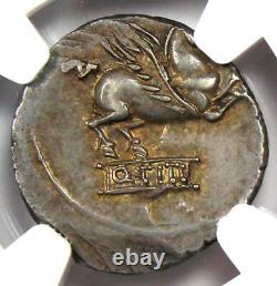 Roman Republic Q. Titius AR Denarius Pegasus Coin 90 BC Certified NGC XF (EF)