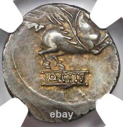 Roman Republic Q. Titius AR Denarius Pegasus Coin 90 BC Certified NGC XF (EF)