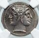 Roman Republic Quadrigatus Didrachm Authentic Ancient Coin Janus Ngc Au I89615