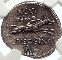 Roman Republic Rome 90BC Rome Apollo Horse Racing Ancient Silver Coin NGC i69804