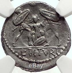 Roman Republic Tarpeia BETRAYS Rome Sabine King Tatius Silver Coin NGC i69075