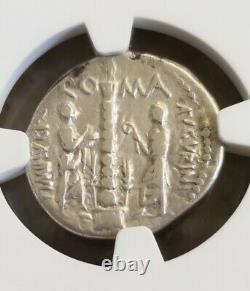 Roman Republic Ti Minucius C. F. Augurinus Denarius 134 BC NGC VF Ancient Coin