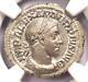 Roman Severus Alexander Ar Denarius Coin 222-235 Ad Ngc Choice Au Condition